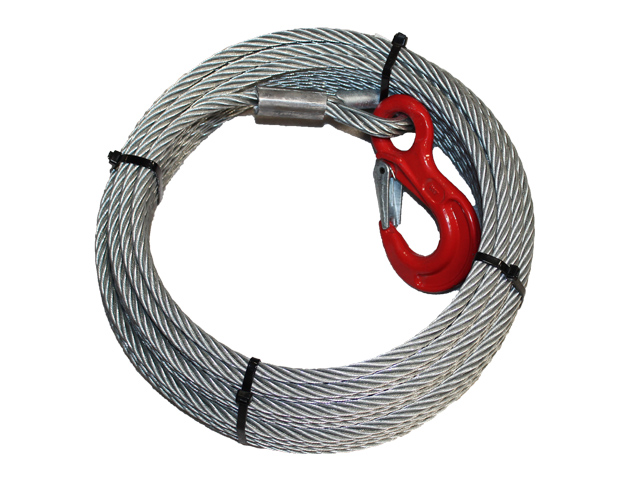 ocelové lano s hákem Hs 13 mm x 40 m 12,0 t 6x36
