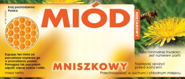 

Etykiety na Miód Mniszkowy (100szt) wzór E1034