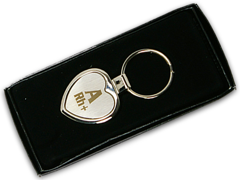 Брелок с Вашей группой крови A Rh+ спасательный!