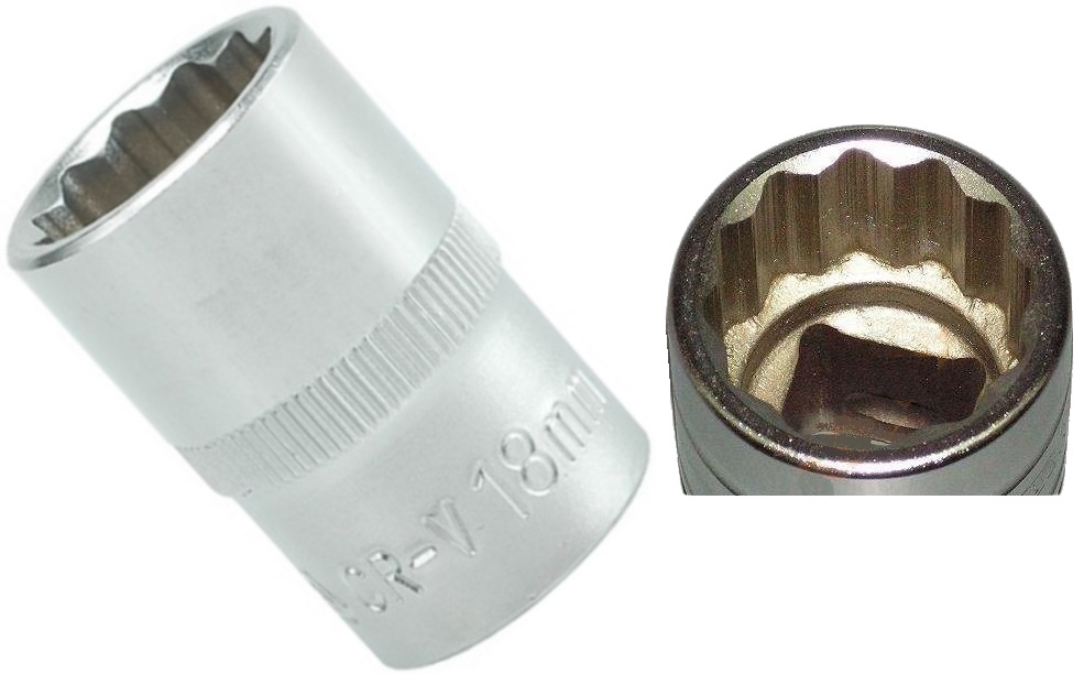 

Nasadka 12-KATNA 1/2" 18MM Krotka