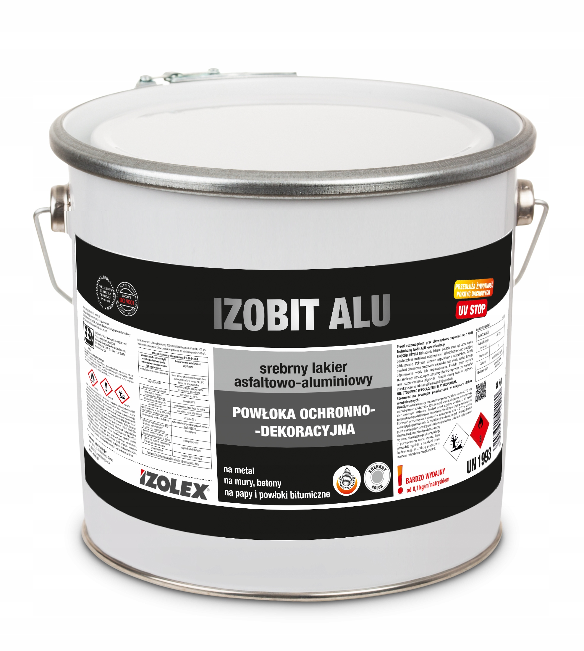 

Farba Dachowa Blacha Ocynk Papa | Izobit Alu 8 Kg