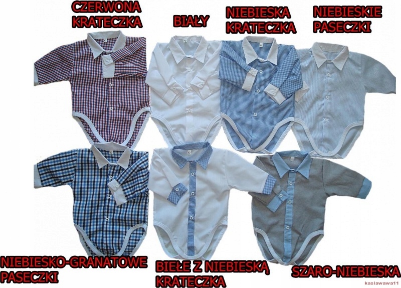 KOSZULOBODY DLA ELEGANTA KOSZULA BODY r.80 KOLORY Marka Inna marka