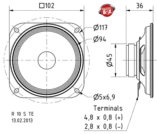 GŁOŚNIK SZEROKOPASMOWY VISATON R10STE 8OHM 30W Kod producenta 2041