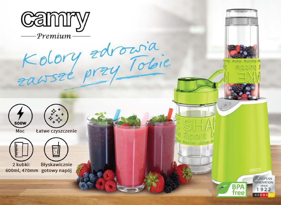 BLENDER MIKSER KOKTAJLI SMOOTHIE CAMRY 4069 500W ! Liczba poziomów prędkości 1
