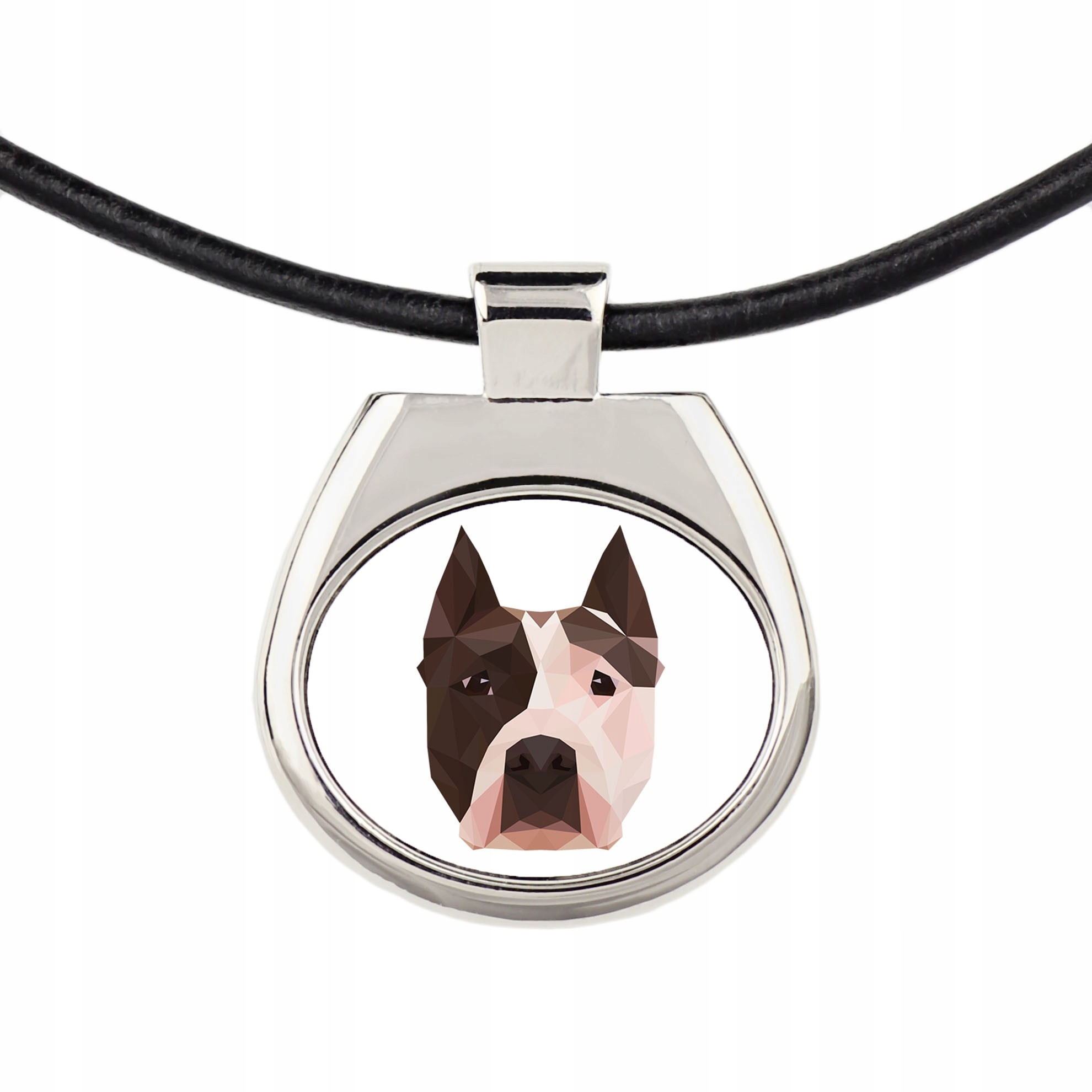 

Amstaff Naszyjnik Zawieszka Pies geometryczny