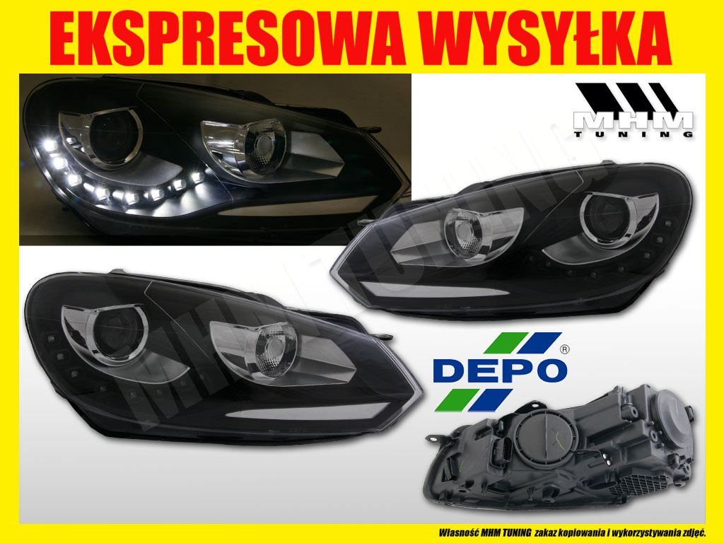 REFLEKTOR DAY LINE LIGHT LED DRL VW GOLF 6 VI 5k0 Strona zabudowy lewe + prawe