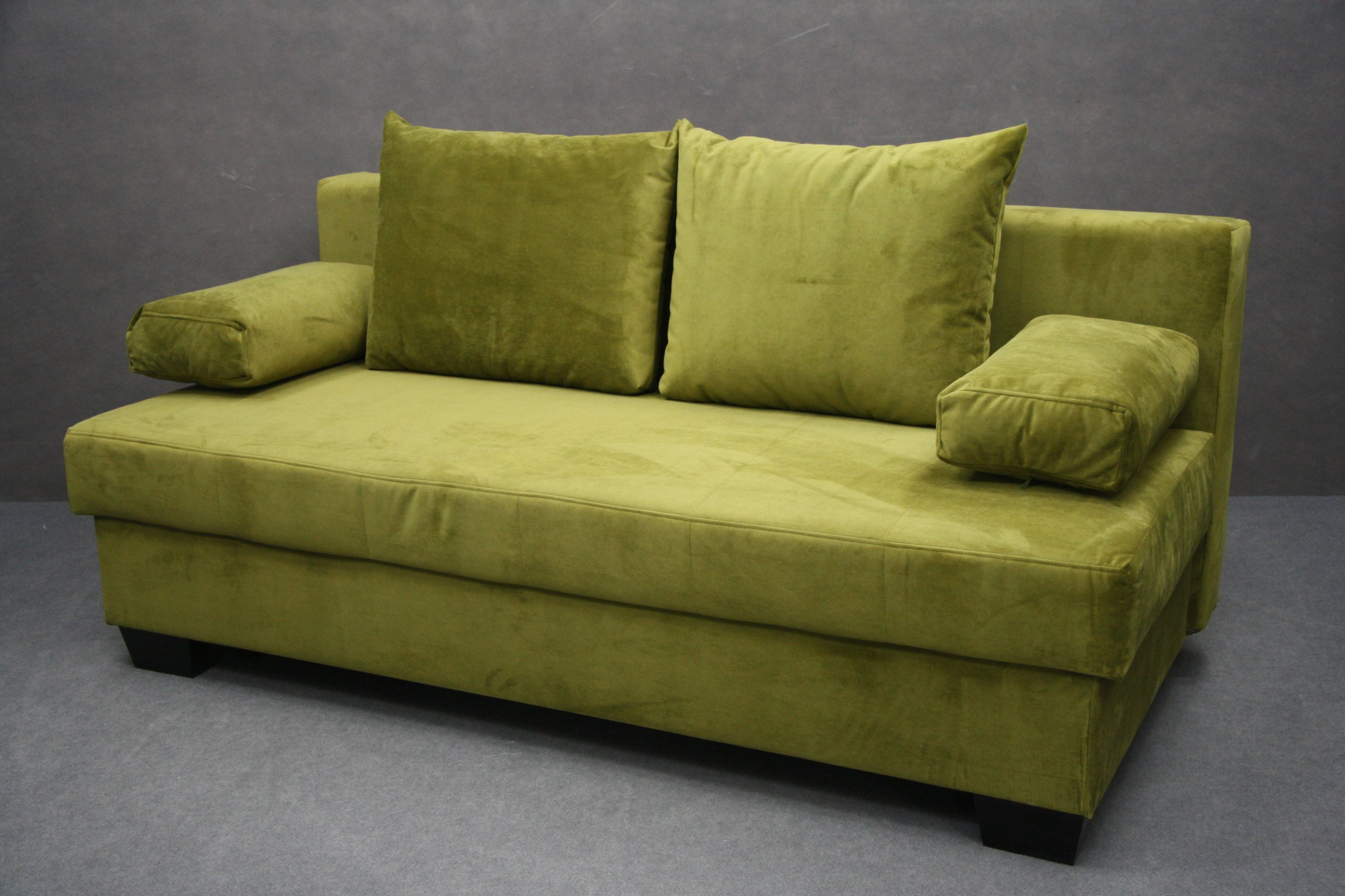 Sofa Rozkładana Wysoka Kanapa ZIELONA Welur BOOGIE (TAP) • Cena, Opinie