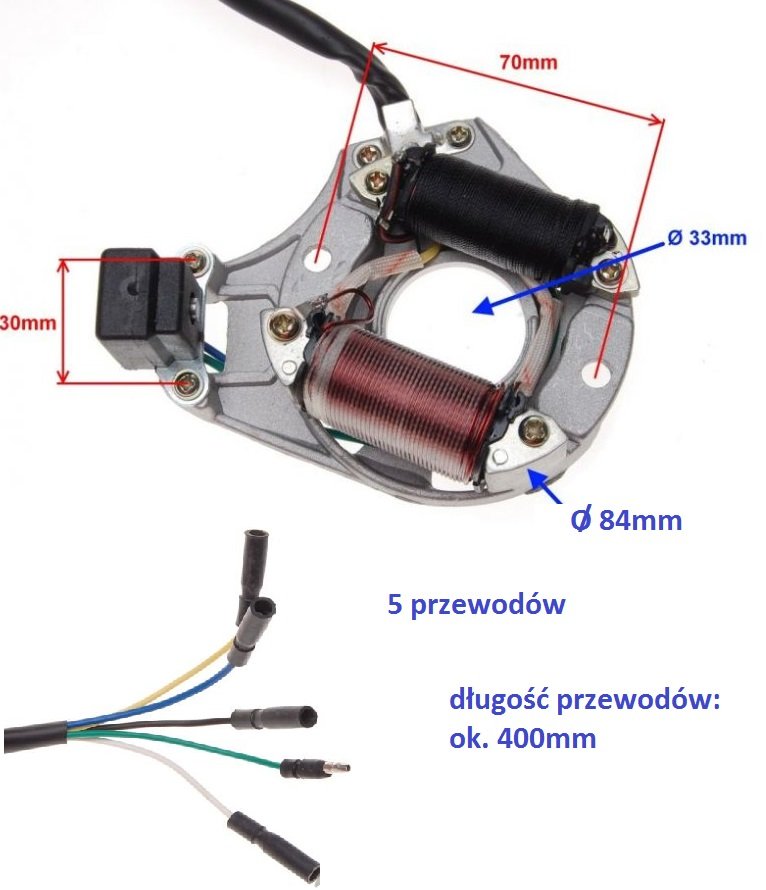 

Iskrownik Cewki Prądnica Łoś Quad Atv 90 110 4T