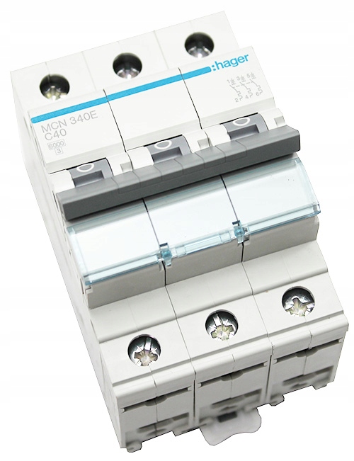 

Hager Mcb wyłącznik nadprądowy 3P C 40A MCN340E
