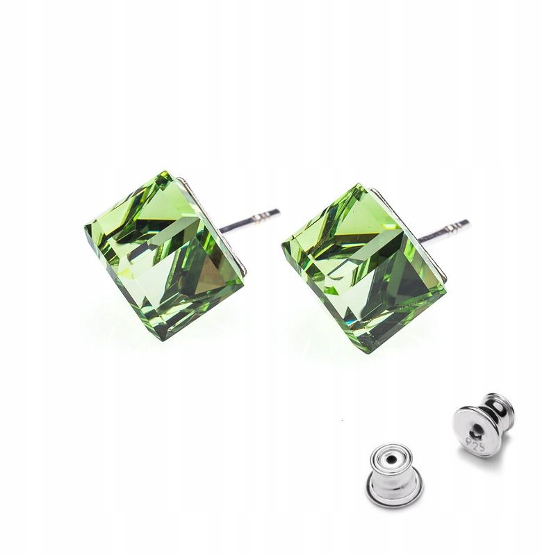 

Srebrne 925 kolczyki z kr. Swarovski Cube 8mm Per