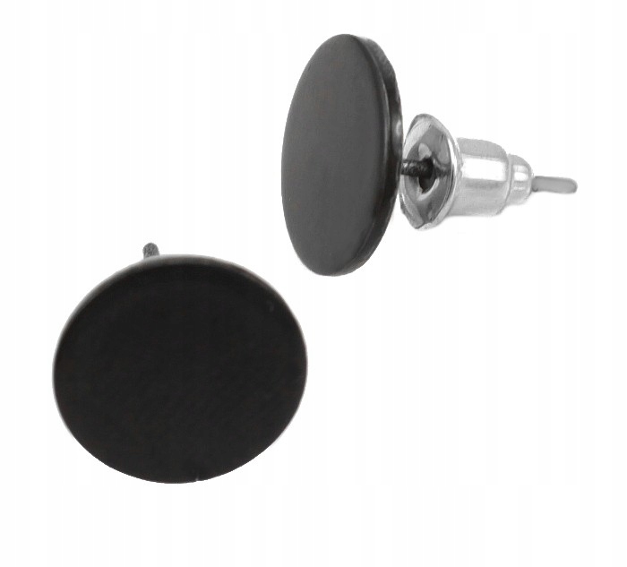 

Kolczyki Czarne Płaskie Ring 10 MM Stal