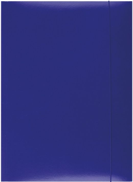 TECZKA NA DOKUMENTY A4 Z GUMKĄ, KARTONOWA, LAKIEROWANA, NIEBIESKA