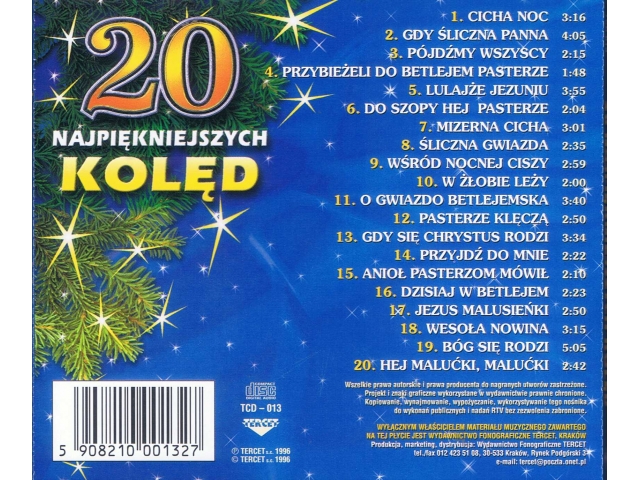 20 Najpiękniejszych Kolęd Gatunek kolędy