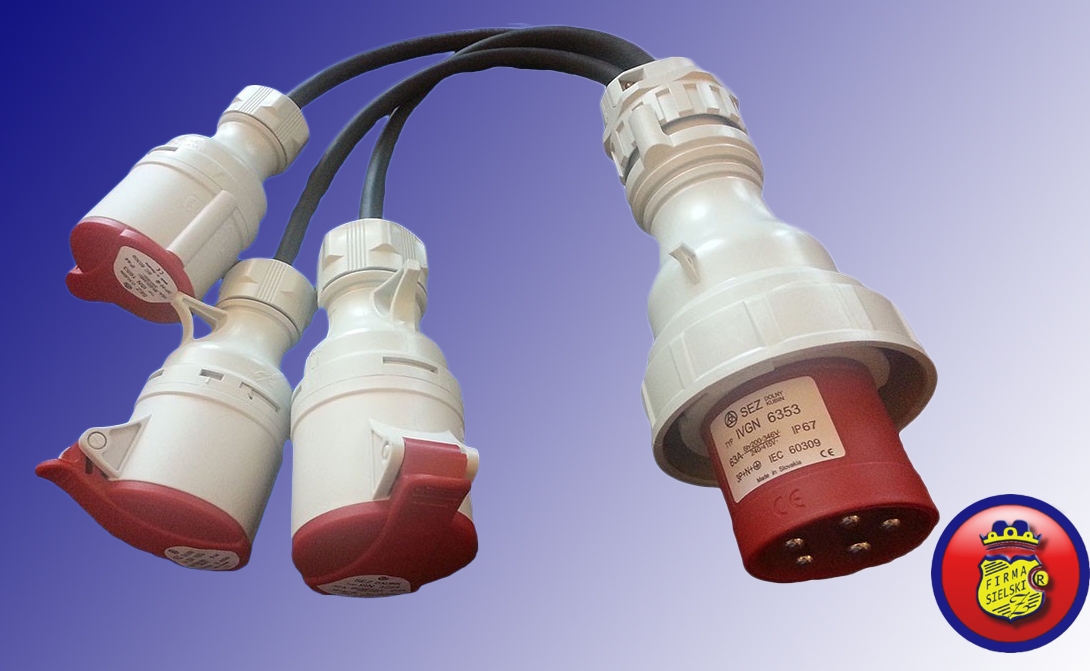 

Przejściówka 63A/5 400V na 2x16A/5 i 32/5