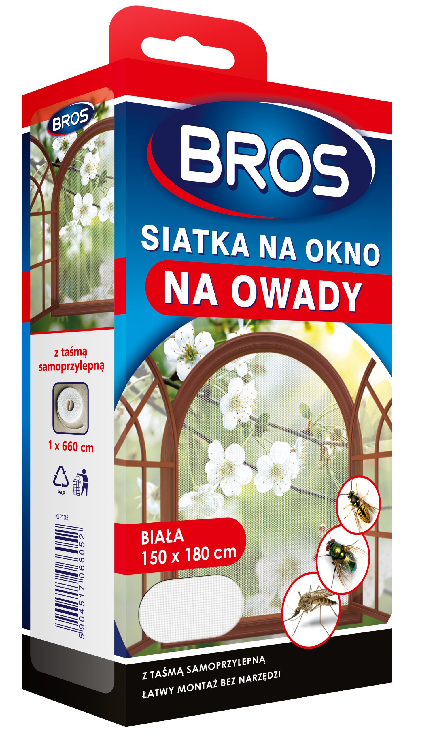 

Bros Moskitiera siatka na okno 150x180cm biała