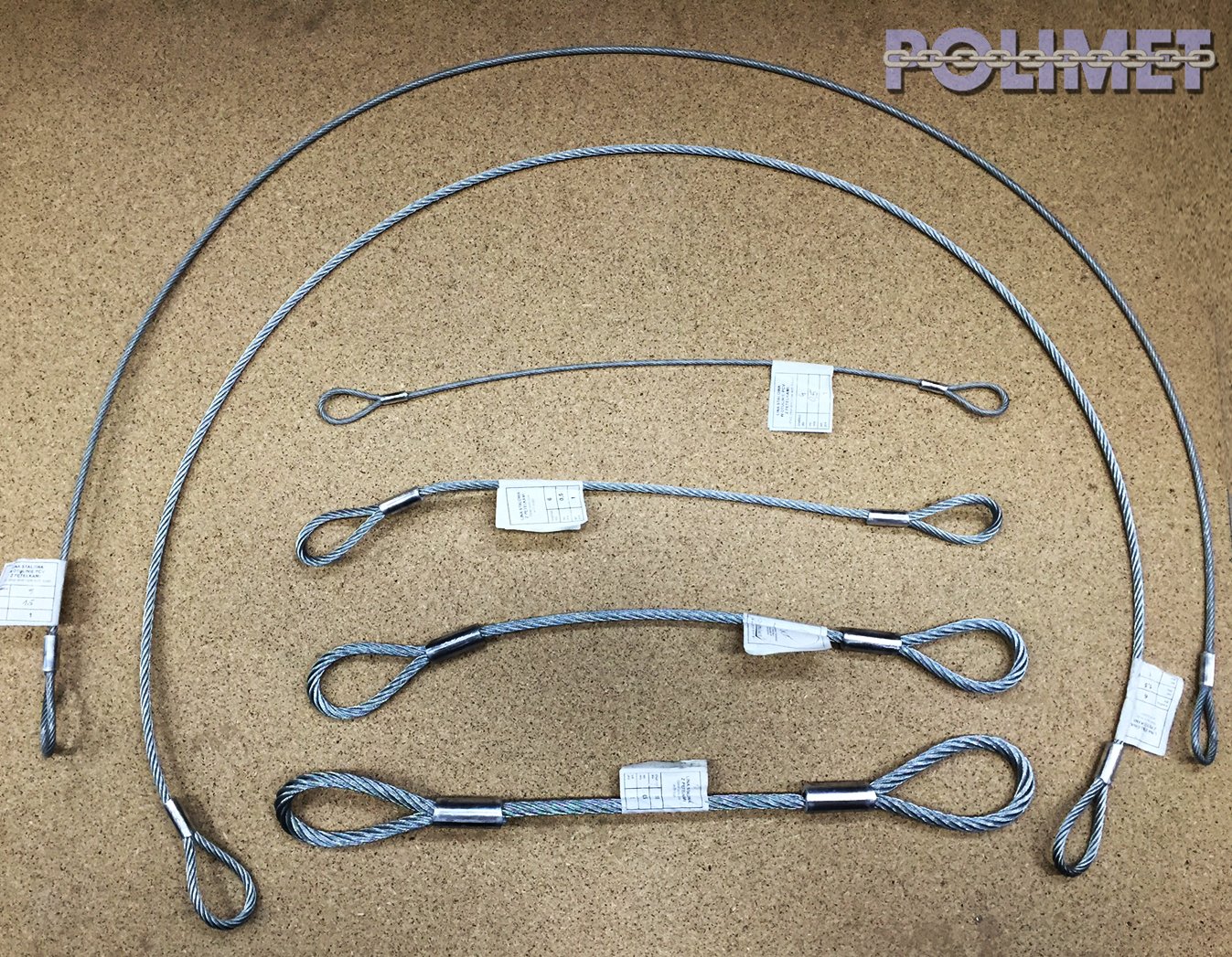 LINA STALOWA Z PĘTLAMI PCV - 4mm - 2 metry Średnica 4 mm