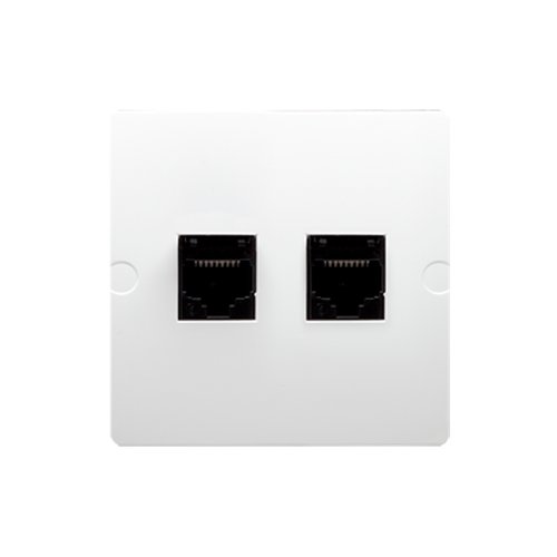 Simon Basic Dvojitá počítačová zásuvka 2xRJ45 kat.5e bílá BMF52.02/11