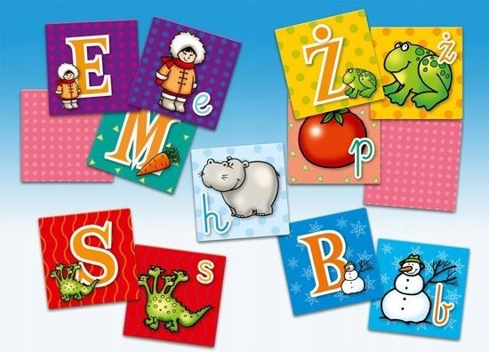 Gra Pamięciowa Edukacyjna MEMO A-Ż Granna Nazwa Memo od A do Ż - zabawy z alfabetem