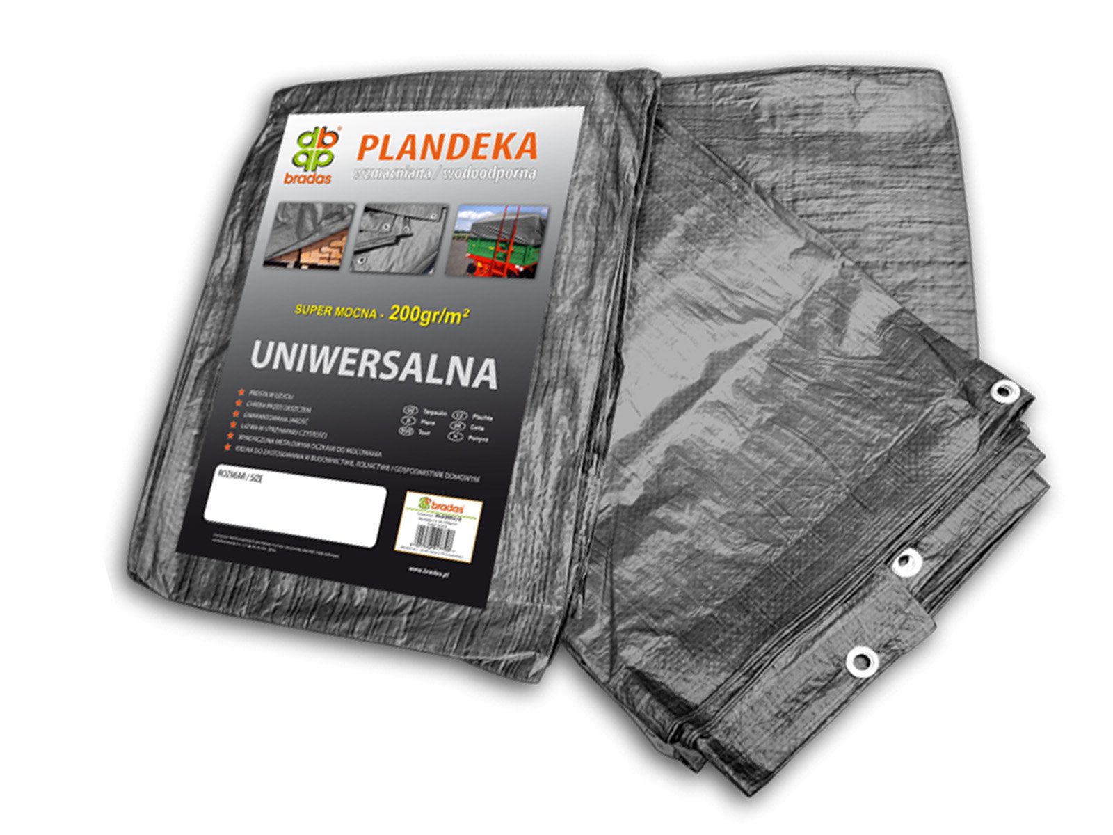

Plandeka Szara Okryciowa 4x5m Gruba 200g/m2