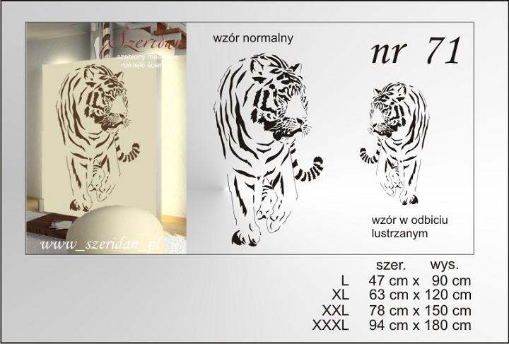 NAKLEJKI NA ŚCIANĘ TYGRYSY, NAKLEJKA TYGRYS XXXL Długość 180 cm