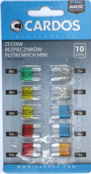 

K2 Cardos Bezpieczniki Płytkowe Mini Zestaw 10SZT