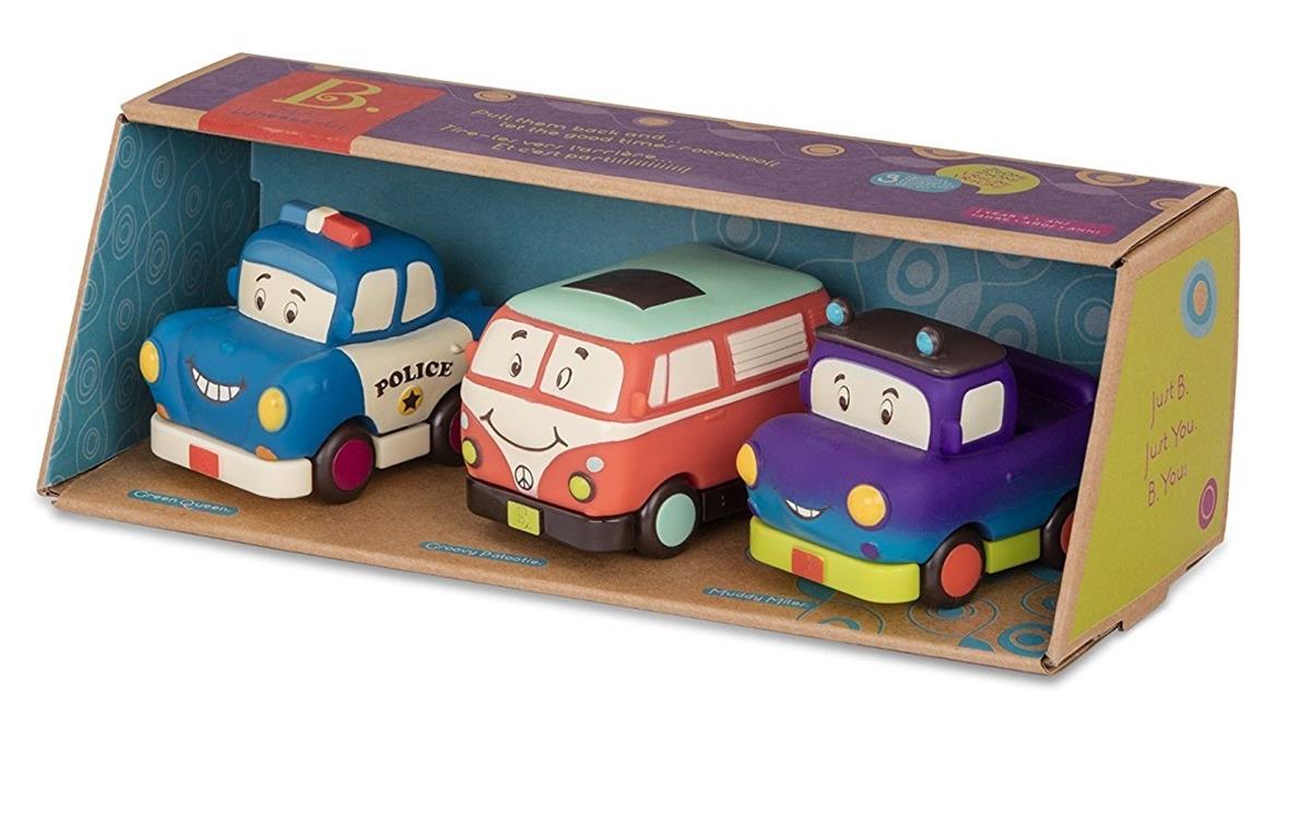 

3 miękkie autka busik, radiowóz, pick-up B.toys