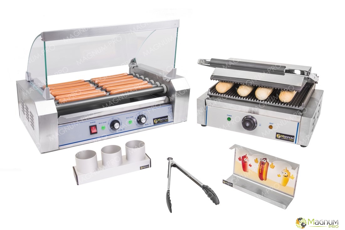 ZESTAW DO HOT-DOGÓW PODGRZEWACZ + GRILL +AKCESORIA Marka Royal Catering
