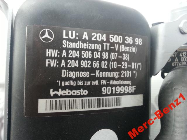 MERCEDES GLK 204 НОВЫЕ WEBASTO OGRZEWANIE POSTOJOWE Номер каталоге запчасти Mga11576 foto 0