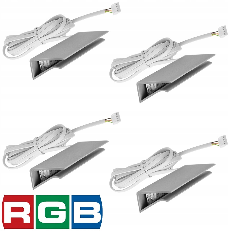 ZESTAW 4 x klips LED PCV RGB do półek szyb klipsy Rodzaj oświetlenie witryn