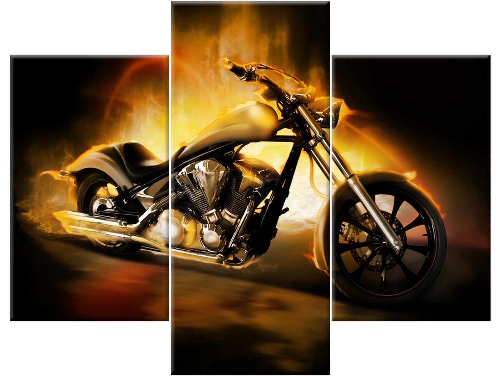 

Ognisty Motor Motocykl 90x70 Harley Chopper Obraz