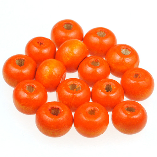 Koraliki Kulki Drewniane 8mm pomarańczowe 30szt
