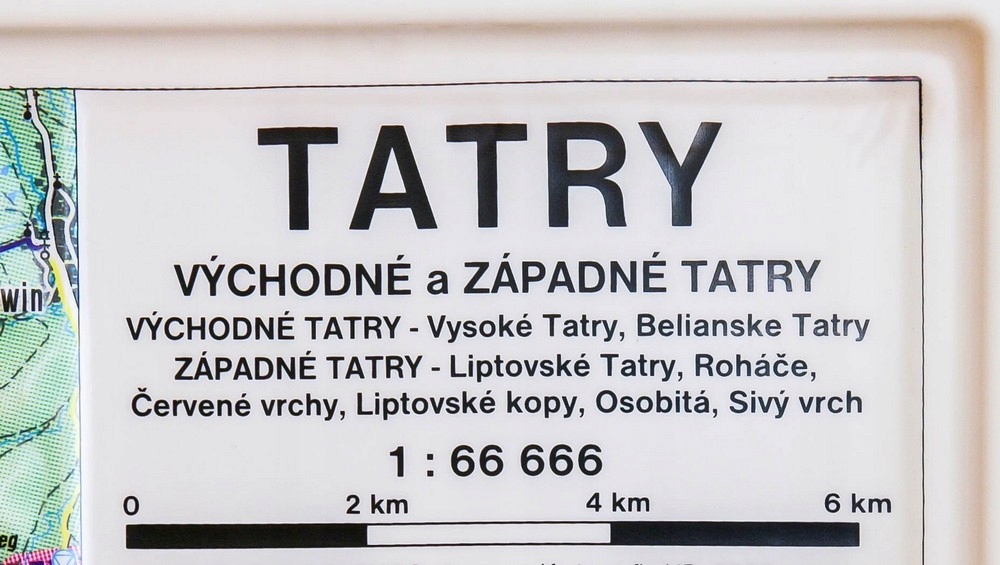 TATRY 3D! DUŻA MAPA PLASTYCZNA TATR TRÓJWYMIAROWA 1:66 666 WYPUKŁA Język publikacji słowacki