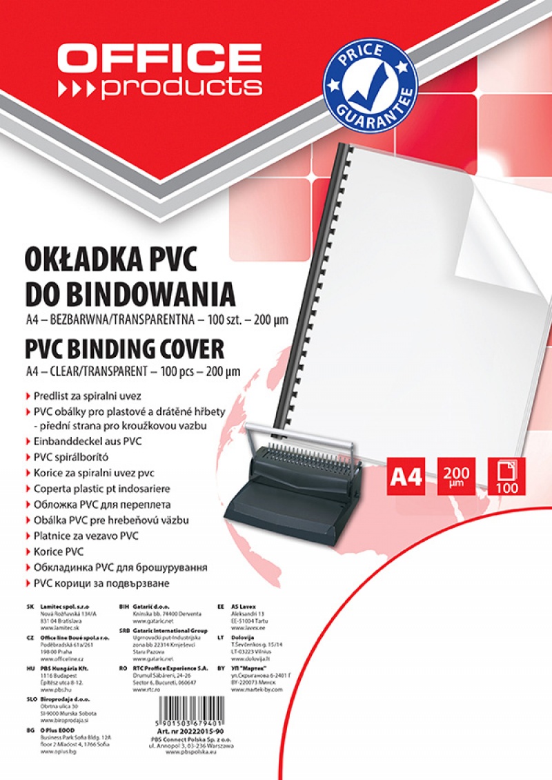 

Folia do bindowania okładki 200 mic Przeźroczysta