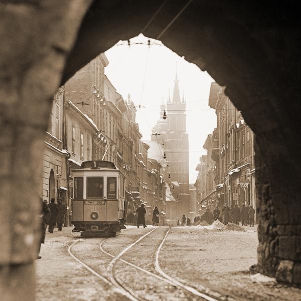 Tramwaj, Kraków. Zdjęcie na płótnie. 1929r. LueLue