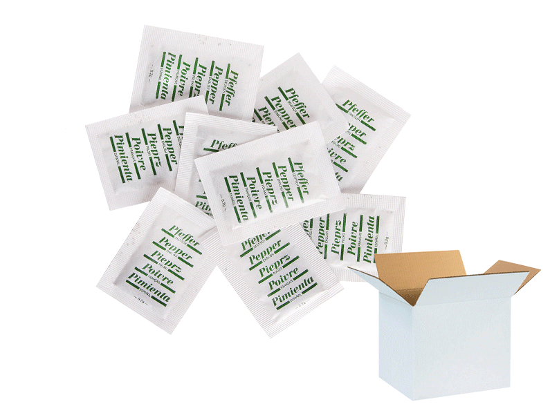 Levně Pepř černý mletý v sáčcích 2000 ks Porce