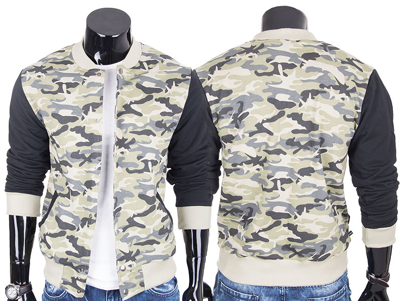 

Bejsbolówka kurtka bluza męska ze stójką moro XL