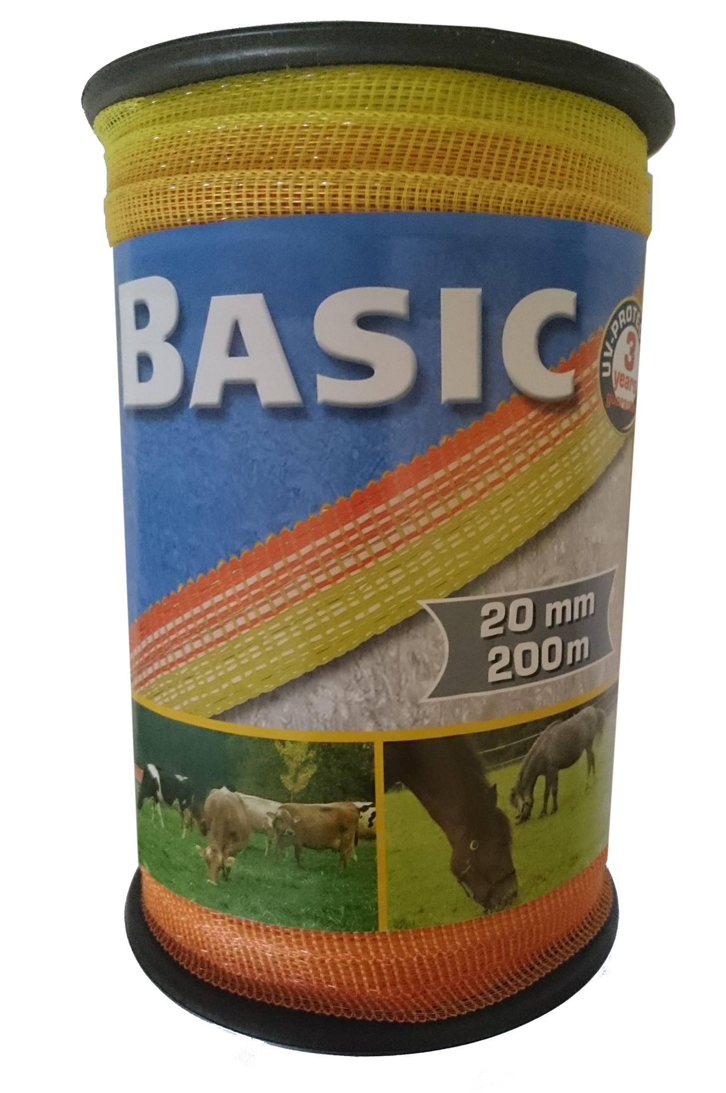 

Taśma Basic 20mm 200mb żółtopomar. do pastucha