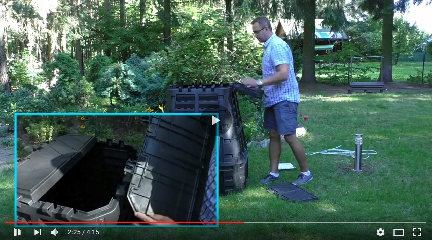 Komposto dėžė sodui, 1000 l, plastikinė, atspari šalčiui, juoda, Ecosmart
