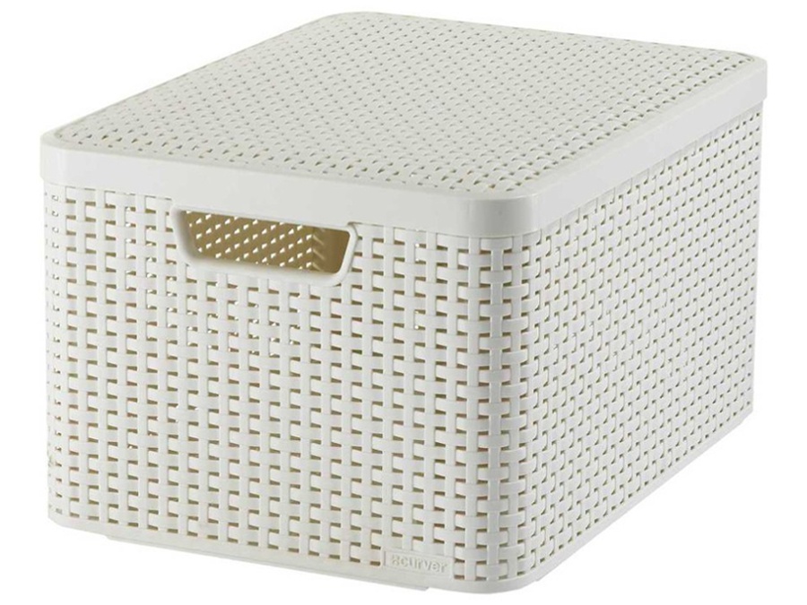 

Kosz Pojemnik Z Pokrywą Curver Rattan Style Krem.