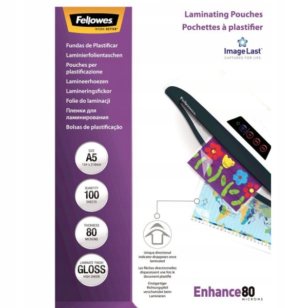 

Folia do laminowania Fellowes A5 154x216 80 mic