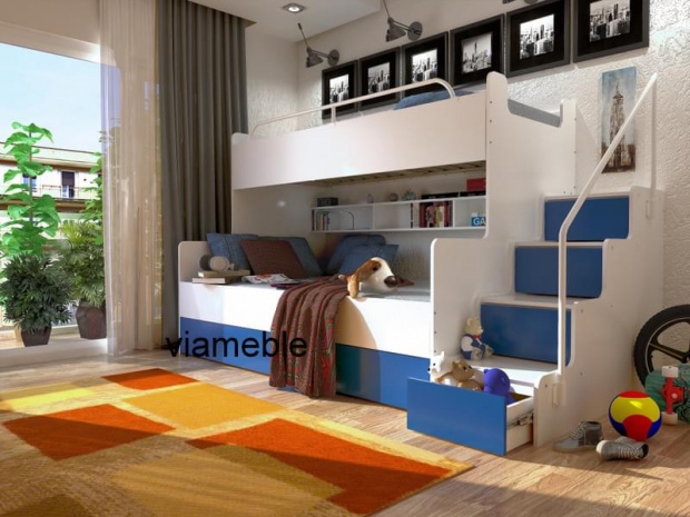 PIĘKNE ŁÓŻKO DZIECIĘCE JIM 3 PIĘTROWE Z MATERACAMI Marka Remax