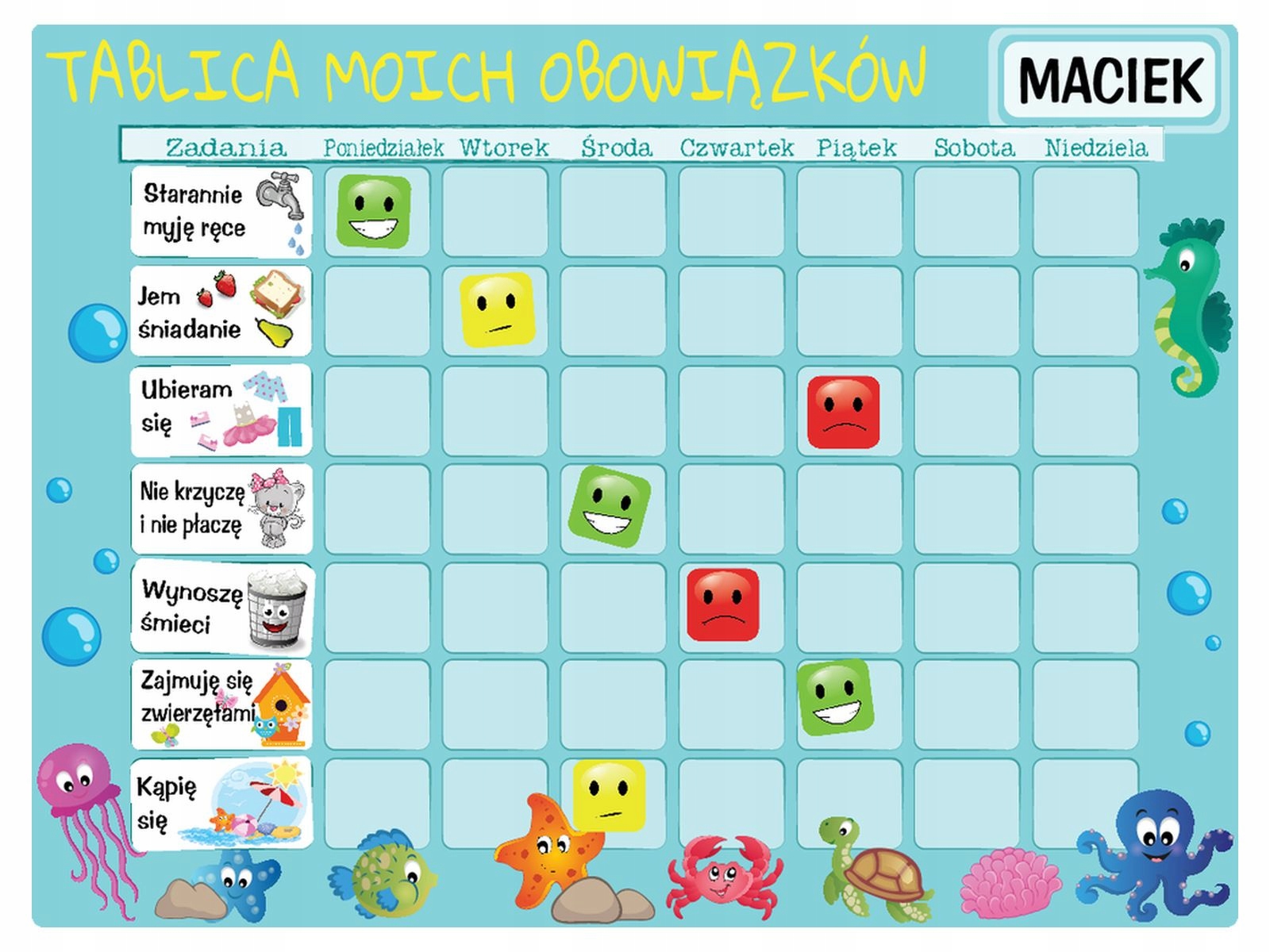 

Mata motywująca tablica magnetyczna 40x30cm morze