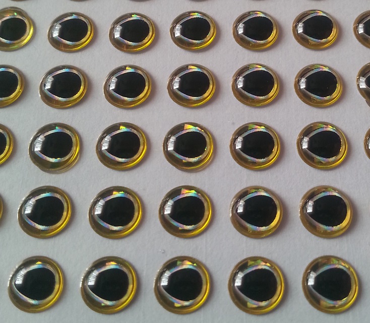 

Oczy 3D Łezki Gold-silver 7 mm 50-sztuk