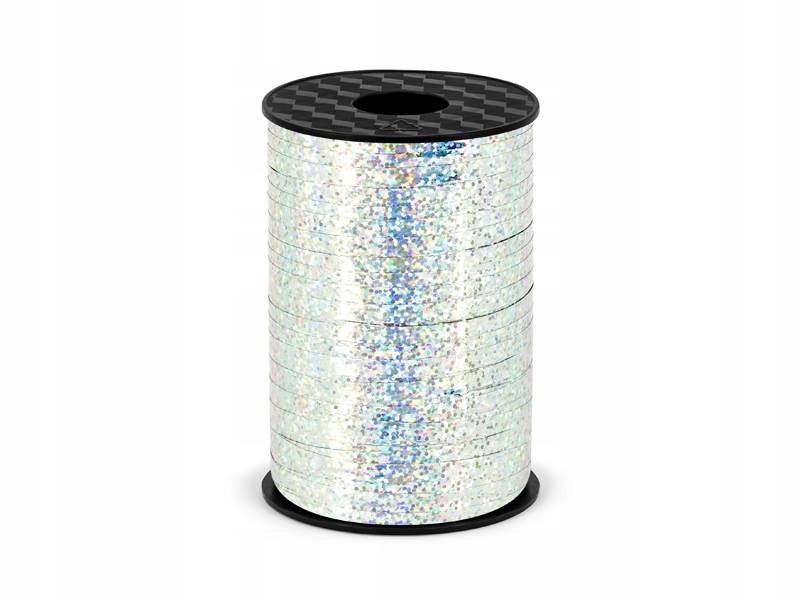 

Wstążka srebrna holograficzna 0.5cmx225m