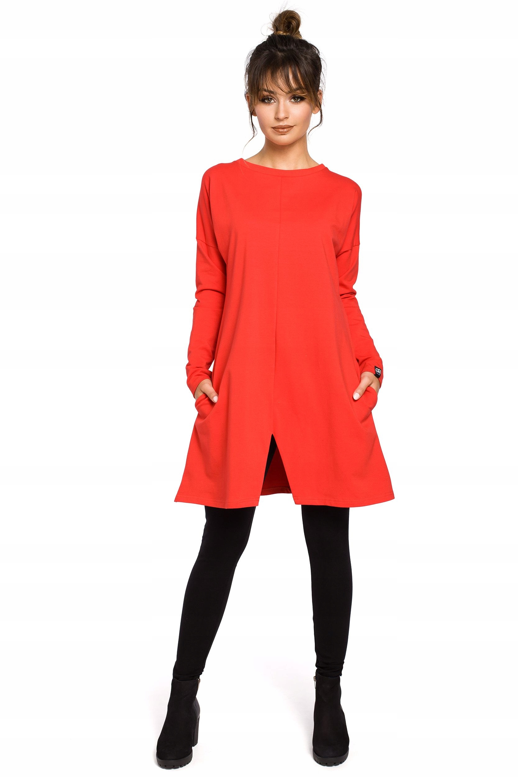 

B042 Tunika z wycięciem u dołu - czerwona XXL/XXXL