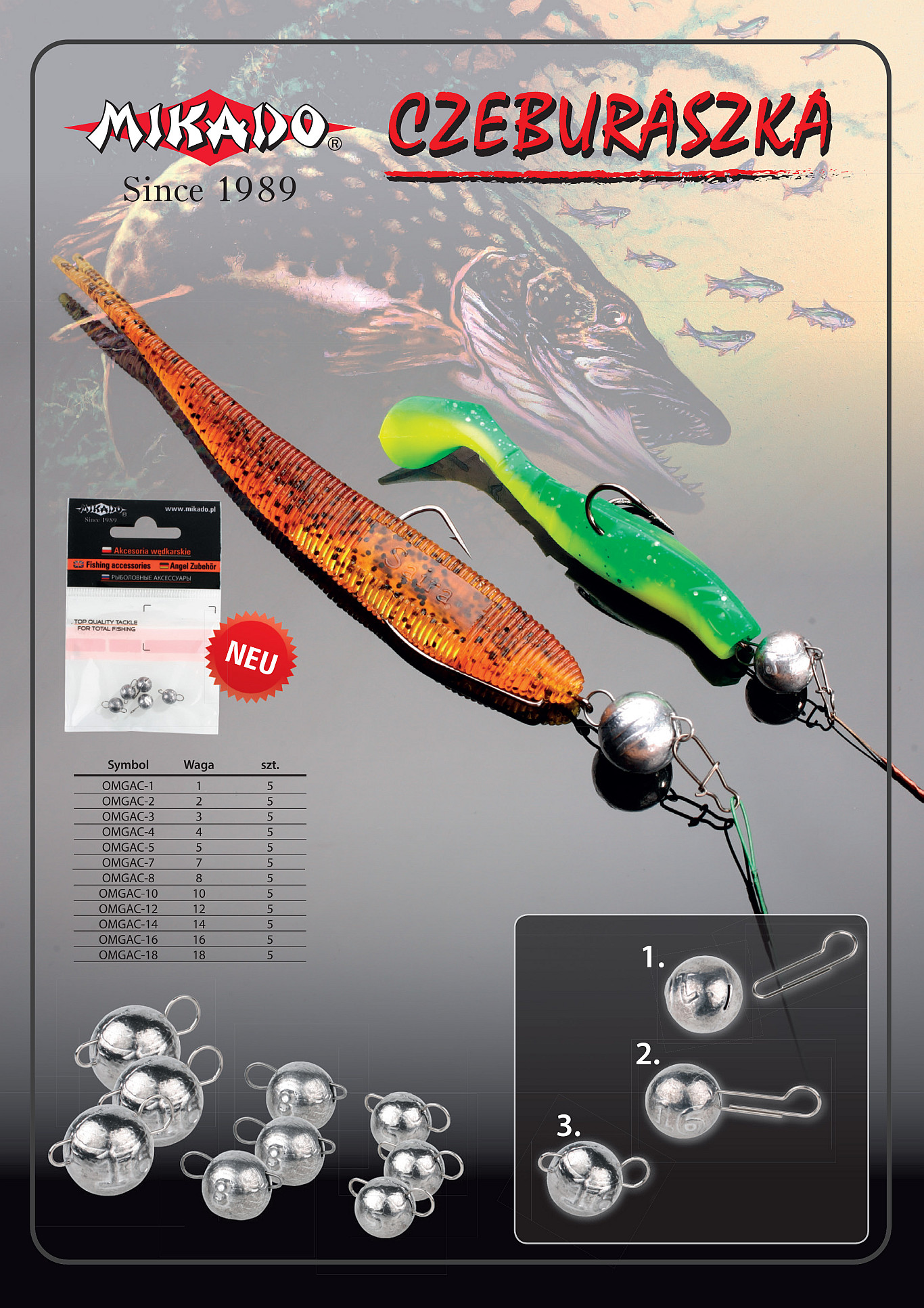 MIKADO CIĘŻAREK CZEBURASZKA 18g - op.5szt Marka Mikado