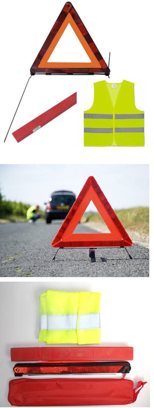 TRÓJKAT OSTRZEGAWCZY+KAMIZELKA CE +POKROWIEC EXTRA Producent Stanmot