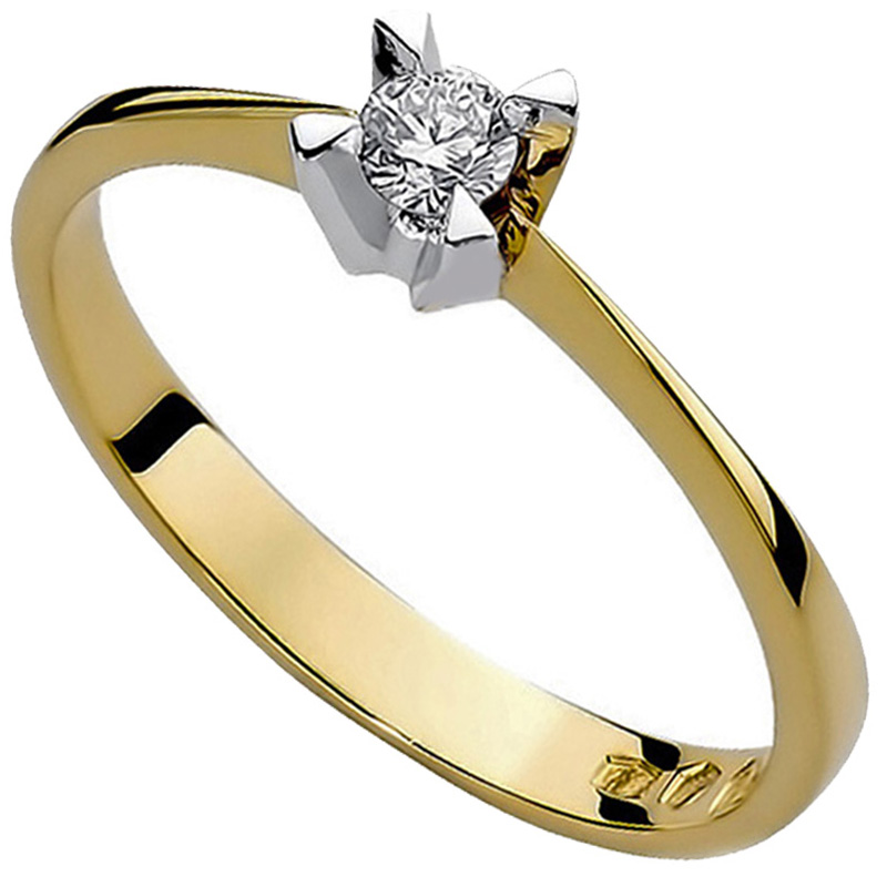 

Zaręczynowy Pierścionek Złoty Z Brylantem 0,12ct
