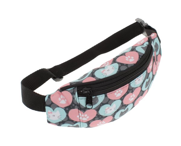 Saszetka na pas nerka dla dziecka serduszka kotki Wzór dominujący print (nadruk)