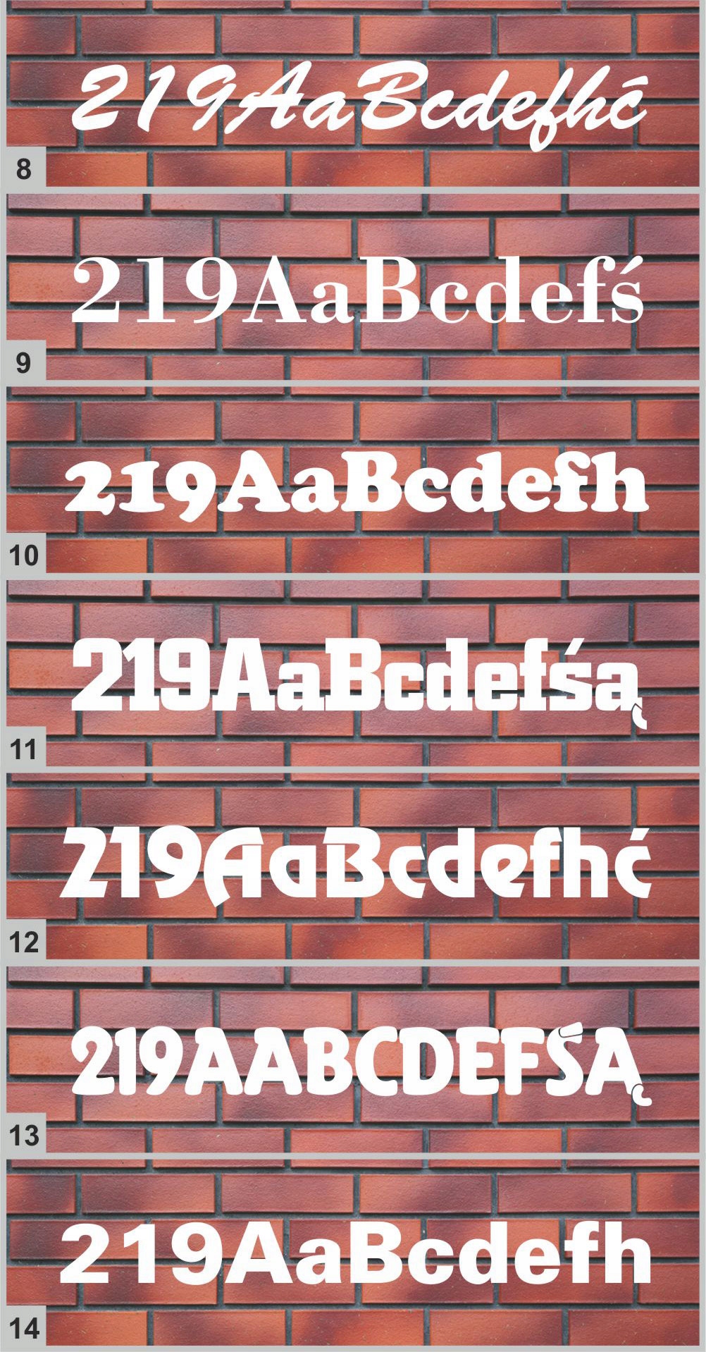 Cyfry litery numer domu adres 7 cm Materiał tworzywo sztuczne